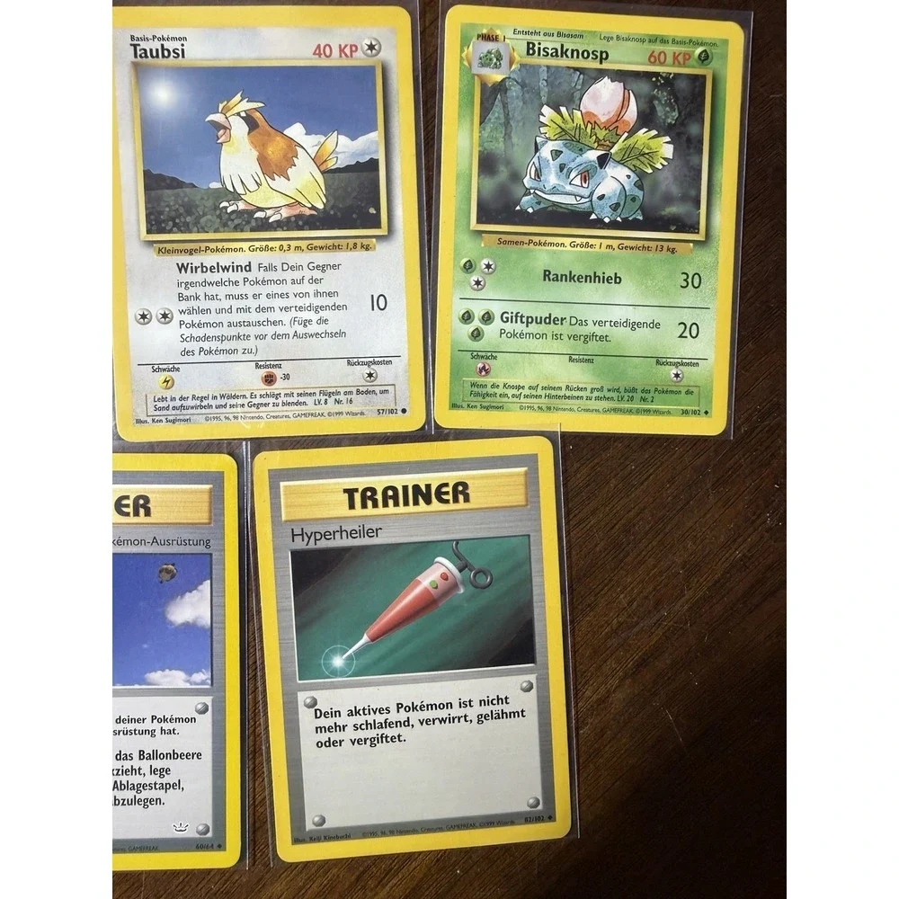 Lot of 5 Vintage Pokemon Cards (German)‎ Ivysaur Drowzee Pidgey & 2 Trainers